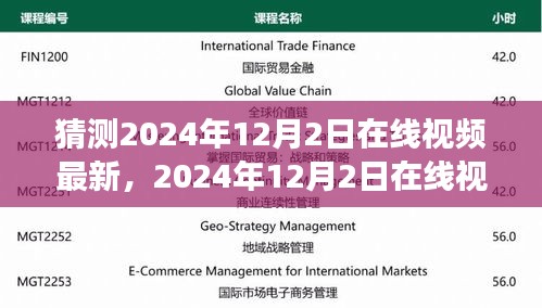 深度剖析，2024年12月2日在线视频新潮流展望——背景、事件与影响全解析