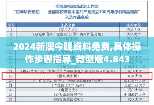 2024新澳今晚资料免费,具体操作步骤指导_微型版4.843
