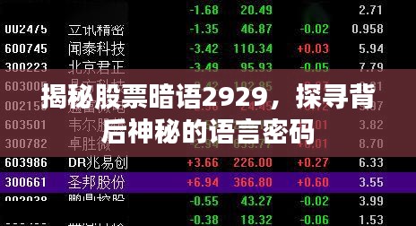 揭秘股票暗语2929，探寻背后神秘的语言密码