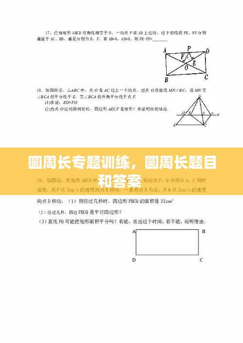 圆周长专题训练，圆周长题目和答案 
